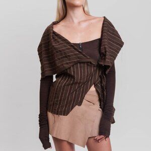Vivienne Westwood Anglomania wrapped brown pinstriped corset - IT 42 / US 6
